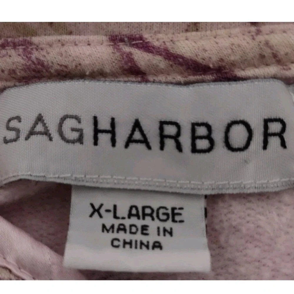 Sag Harbor‎ Floral Sweat Jacket Women's Size X- Large Long Sleeve  Full Zip Pink